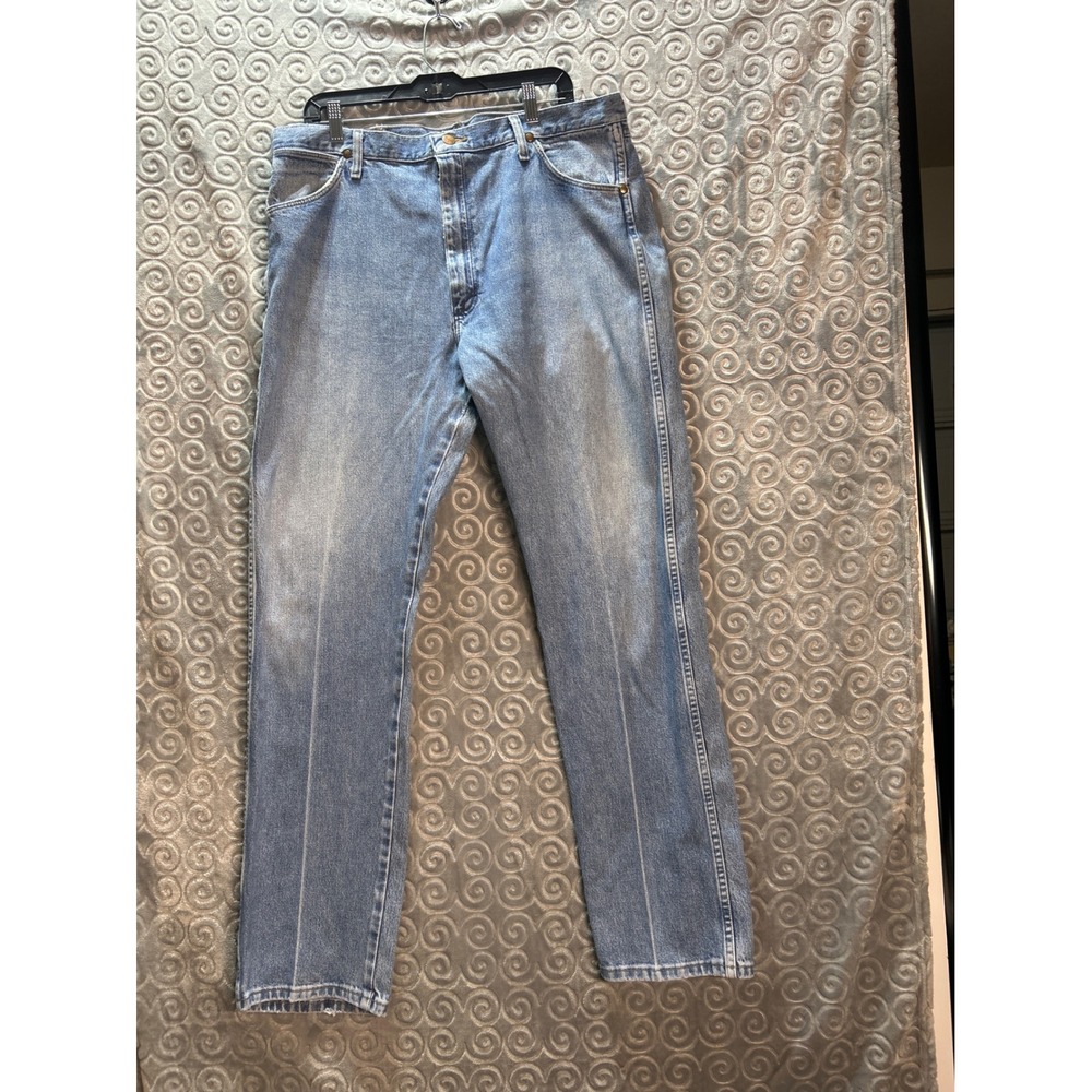 Wrangler Mens Jeans 38x34 Blue Denim Classic‎ Fit Workwear Casual Pants